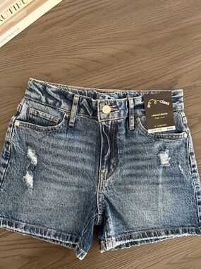 art class Distressed Light Blue Denim Jean Shorts